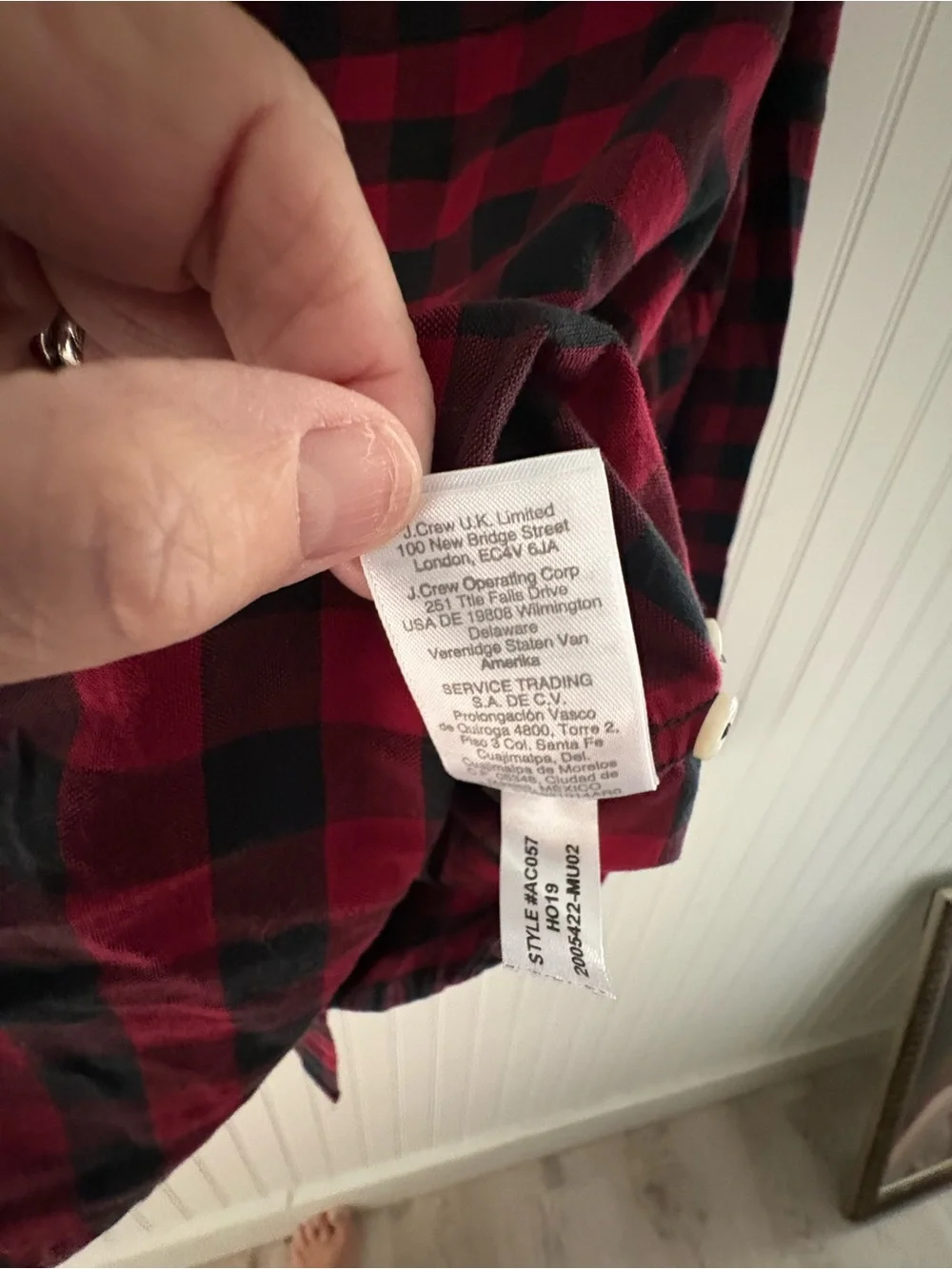 J. Crew Red and Black Buffalo Plaid Button-Down Shirt slim Fit